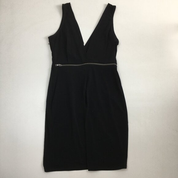 BCBGENERATION Black Zipper Bust Ruching Tulip Overlay Hem Top - Picture 10 of 13